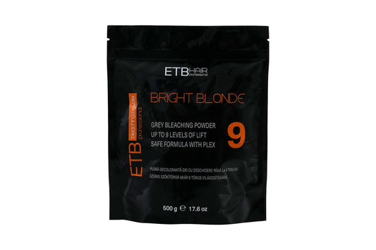 Pudra Decoloranta ETB Hair Bright Blonde Gri - Deschidere 9 Tonuri Tehnologie Plex Protectie Par 500g