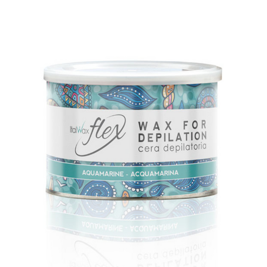 Ceară Epilat Liposolubilă Aquamarine Flex Italwax – 400ml Profesional cu Extract de Alge Marine pentru Zone Sensibile