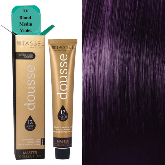 Pigment de par cu 12 uleiuri hranitoare Dousse Tassel nr 7V Blond Mediu Violet – 100 ml